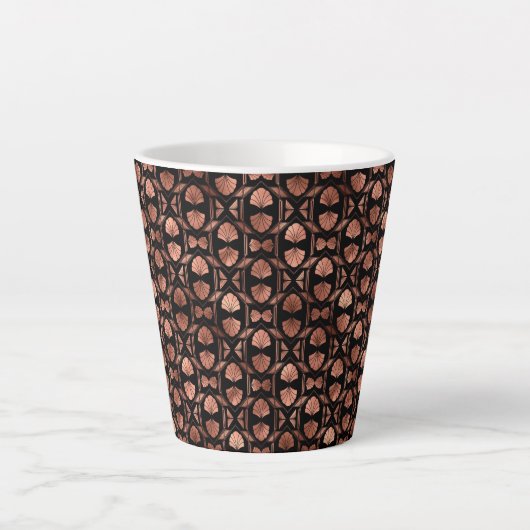 Black and Rose Gold Art Deco Small Latte Mug Latte Mok (Voorkant)