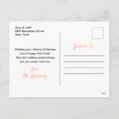 Black and Rose Gold Ornaments Merry Christmas Feestdagenkaart (Achterkant)