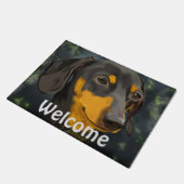 Black and Rust Dachshund Dog Deurmat (Schuin)