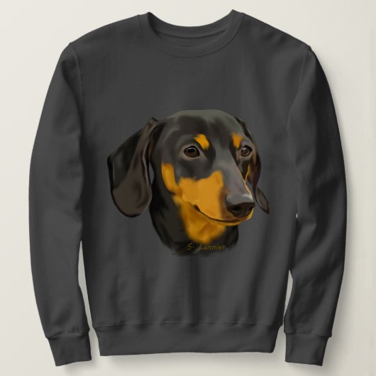 Black and Rust Dachshund Dog Trui (Design voorkant)
