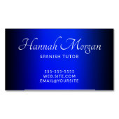 Black and Sapphire Blue Elegant Ombre Magnetisch Visitekaartje (Voorkant)