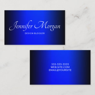 Black and Sapphire Blue Elegant Ombre Visitekaartje