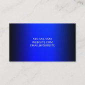 Black and Sapphire Blue Elegant Ombre Visitekaartje (Achterkant)