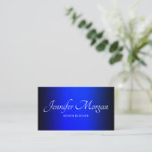 Black and Sapphire Blue Elegant Ombre Visitekaartje (Staand voorkant)
