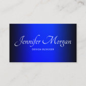 Black and Sapphire Blue Elegant Ombre Visitekaartje (Voorkant)