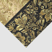 Black and Shiny Gold Floral Damaskers Tissuepapier (Detail)