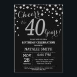 Black and Silver 40th Birthday Diamond Invitation Kaart<br><div class="desc">30e verjaardag Uitnodiging met een achtergrond van Black en Silver Glitter Diamond. Zilveren Confetti. Volwassen verjaardag. Mannelijke Mannen of vrouwen: Birthday. Voor verdere aanpassing,  te klikken gelieve de knoop "van de Aanpassing het"en ons ontwerphulpmiddel te gebruiken om deze sjabloon te wijzigen.</div>