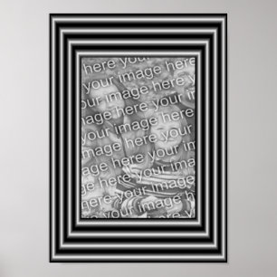 Black and Silver Border Lijst Uw foto toevoegen Poster