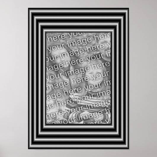 Black and Silver Border Lijst Uw foto toevoegen Poster (Voorkant)