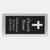 Black and Silver Church Jubileum Party Spandoek (Horizontaal)