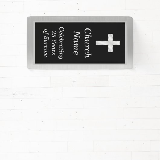 Black and Silver Church Jubileum Party Spandoek (Insitu)