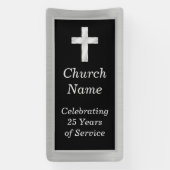 Black and Silver Church Jubileum Party Spandoek (Verticaal)