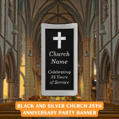 Black and Silver Church Jubileum Party Spandoek