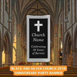Black and Silver Church Jubileum Party Spandoek