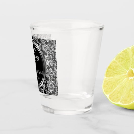 Black and Silver Damask 25th Jubileum Shot Glas (Rechts)