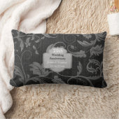 Black and Silver Damask 25th Wedding Jubileum Kussen (Deken)