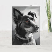 Black and Silver Dog Birthday Humor Kaart (Voorkant)