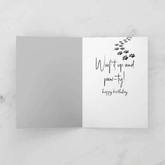 Black and Silver Dog Birthday Humor Kaart (Binnen)