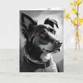 Black and Silver Dog Birthday Humor Kaart (Gele Bloem)