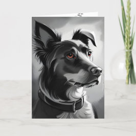 Black and Silver Dog Birthday Humor Kaart