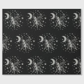 Black and Silver Fairy Cadeaupapier (Vlak)
