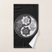 Black and Silver Floral Yin Yang Bad Handdoek (Handdoek)