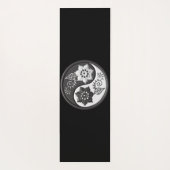 Black and Silver Floral Yin Yang Yogamat (Achterkant)