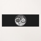 Black and Silver Floral Yin Yang Yogamat (Voorkant (horizontaal))