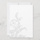 Black and Silver Flourish Rehearsal Dinner Kaart (Achterkant)