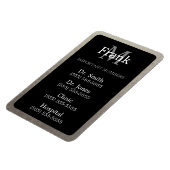 Black and Silver Foil Belangrijke telefoonnummers Magneet (Linkerzijde)