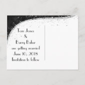 Black and Silver Gay Photo Save the Date Briefkaar Aankondigingskaart (Achterkant)