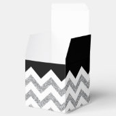 Black and Silver Glitter chevrons Wedding Mr & Mrs Bedankdoosjes (Geopend)