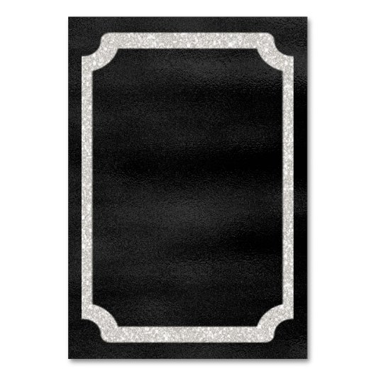 Black and Silver Glitter Evenement Kaart (Achterkant)