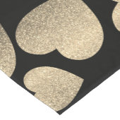 Black and Silver Glitter Love Valentijnsdag Heart Korte Tafelloper (Hoek)