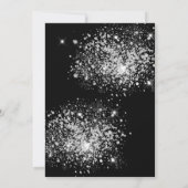 Black and Silver Glitter New Year's Eve Party Kaart (Achterkant)