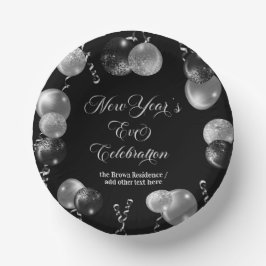 Black and Silver Glitter New Year's Eve Party  Papieren Kommen