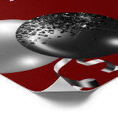 Black and Silver Glitter New Year's Eve Party  Poster (Hoek)