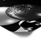 Black and Silver Glitter New Year's Eve Party  Poster (Hoek)