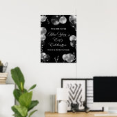 Black and Silver Glitter New Year's Eve Party  Poster (Thuiskantoor)