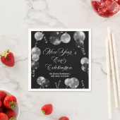 Black and Silver Glitter New Year's Eve Party  Servet (Insitu)