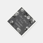 Black and Silver Glitter New Year's Eve Party  Servet (Hoek)