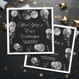 Black and Silver Glitter New Year's Eve Party  Servet