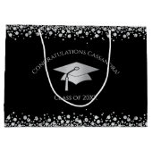 Black and Silver Graduation Groot Cadeauzakje (Achterkant)