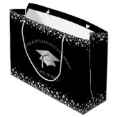 Black and Silver Graduation Groot Cadeauzakje (Achterkant Gekanteld)