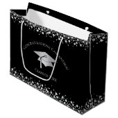 Black and Silver Graduation Groot Cadeauzakje (Voorkant Gekanteld)