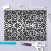 Black and Silver Grey Floral Damask Tissuepapier (Craft)