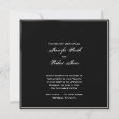 Black and Silver Leaves Fall Wedding Invitation Kaart (Achterkant)