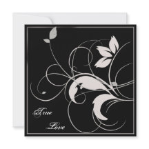 Black and Silver Leaves Fall Wedding Invitation