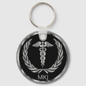 Black and Silver Medical - Monogram Sleutelhanger (Voorkant)