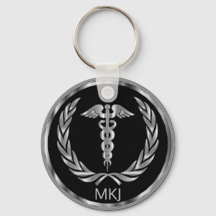 Black and Silver Medical - Monogram Sleutelhanger